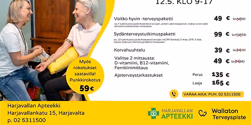 POP UP Mittausp\u00e4iv\u00e4 Harjavallan apteekissa