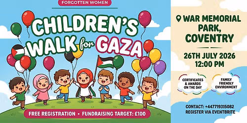 Children\u2019s  Walk for Gaza in Coventry War Memorial Park