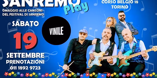 Sanremo Play live Vinile SABATO 19 SETTEMBRE