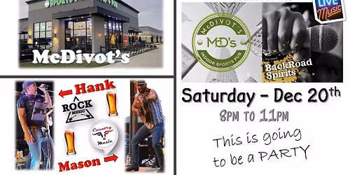 Live Music at McDivots in Grimes, IA featuring Backroad Spirits