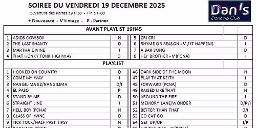 SOIREE COUNTRY\/NEW LINE DE NO\u00cbL AU DAN'S - 2 RUE DU COURANT - 33310 LORMONT