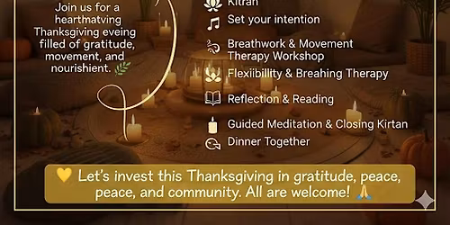 Thanksgiving Mind-Body Reset: Kirtan, Yoga & special Plant based Meal