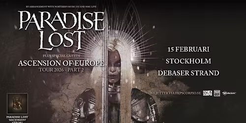 Paradise Lost | Special guests: Saturnus + Cwfen | Stockholm 
