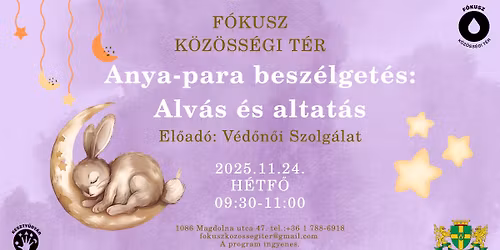 Anya-para: V\u00e9d\u0151n\u0151i besz\u00e9lget\u00e9s az alv\u00e1sr\u00f3l, altat\u00e1sr\u00f3l 