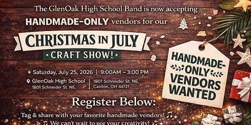 GlenOak Band's Annual Christmas in July Craft Show