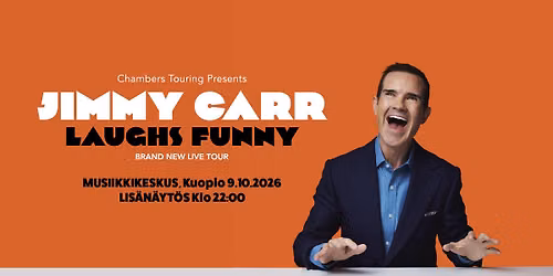 Jimmy Carr : Laughs Funny - Kuopio 9.10.2026 klo 22:00
