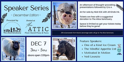 The Alice Sanctuary presents: Vegan Speaker Series
