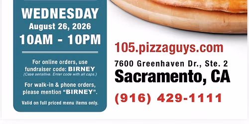Pizza Guys Fundraiser for Alice Birney School