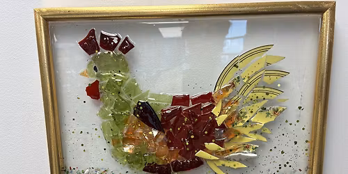 Glass Art Rooster $45