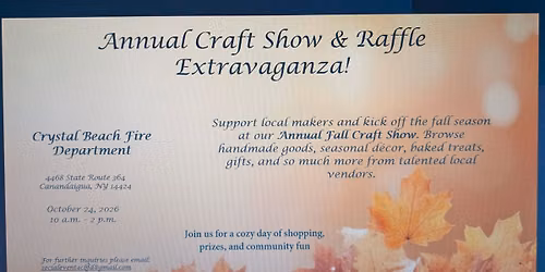 Crystal Beach Fire Department Annual Craft Show and meat raffle