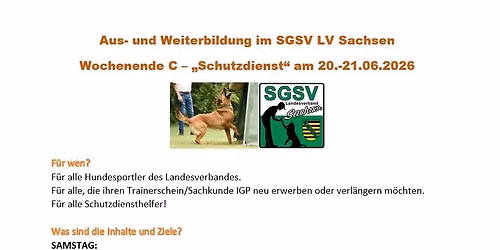 Ausbildungskonzept - Wochenende C "Schutzdienst"
