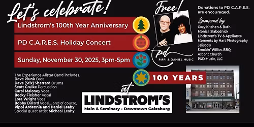 Let\u2019s Celebrate  Lindstrom\u2019s 100 Year Anniversary  & PD C.A.R.E.S Holiday Concert !