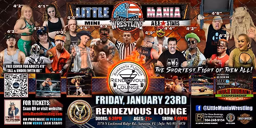 Sarasota, FL - Little Mania Mini Wrestling @ Rendezvous Lounge