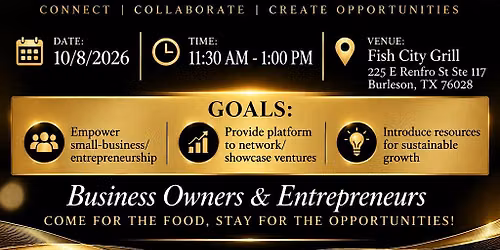 Luncheon Opportunity for Business Owners, Entrepreneurs, and Professionals