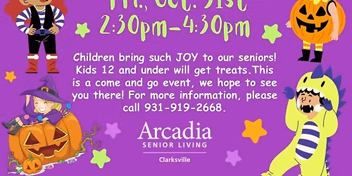 Trick-or-Treat at Arcadia Senior Living \ud83c\udf83