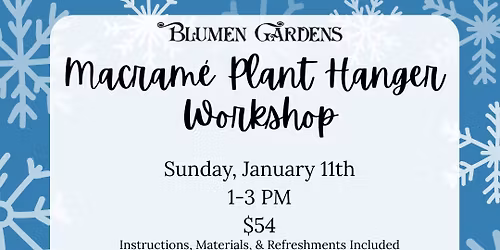 Macrame Plant Hanger Workshop