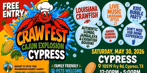 \ud83e\udd9eCYPRESS -CRAWFEST CAJUN EXPLOSION
