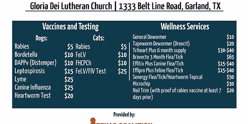 Low Cost Pet Vaccination Clinic