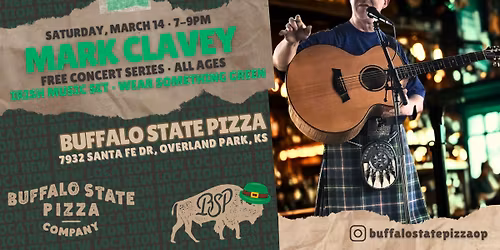 Mark Claver at Buffalo State Pizza in Downtown OP on Sat, March 14 at 7PM