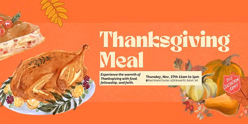\ud83e\udd83 FREE Thanksgiving Meal at The Salvation Army - Janesville