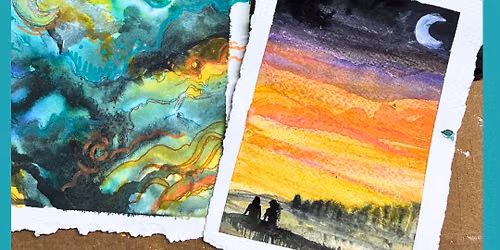 Create Night - watercolour galaxy skys