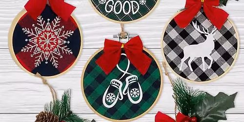 Embroidery hoop ornaments