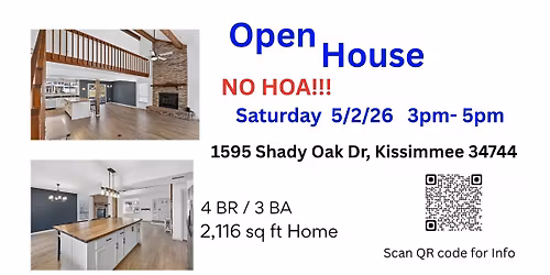 OPEN HOUSE -4BR\/3BA Unique Kissimmee Home - No HOA!
