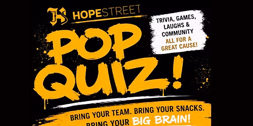The Hopestreet Pop Quiz Night!