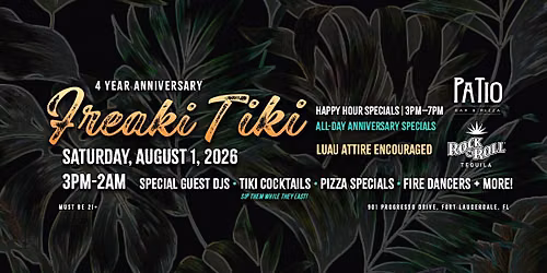 Freaki Tiki: Patio Bar & Pizza\u2019s 4-Year Anniversary