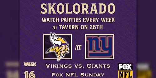 Vikings Watch Party - Week 16: Vikings @ Giants