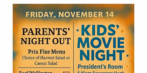 SCC Members Event! Parents' Night Out & Kids' Movie Night