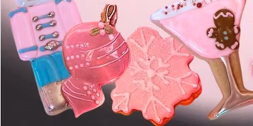 Pink cookie class decorating