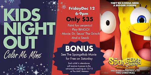 Kids Night Out with FREE Passes to The SpongeBob Movie