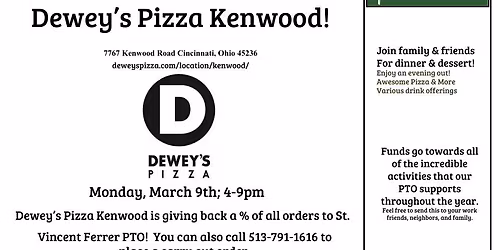 SVF Dine Out - Dewey's Pizza