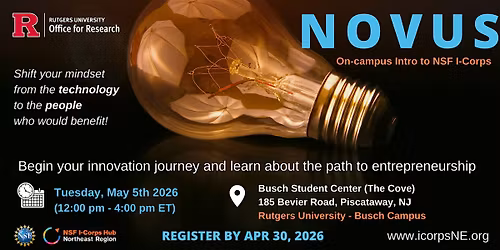 Novus I-Corps @ Rutgers: Busch Campus
