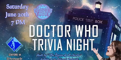 Doctor Who trivia night at Adventure Brewing
