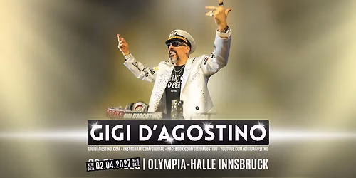 NEUER TERMIN: GIGI D'AGOSTINO • Olympia-Halle Innsbruck