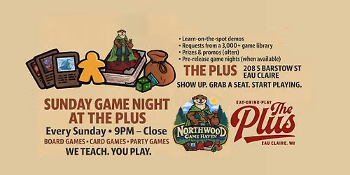 Sunday Game Night at The Plus