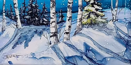 Alcohol Ink on Tile:Winter Birch