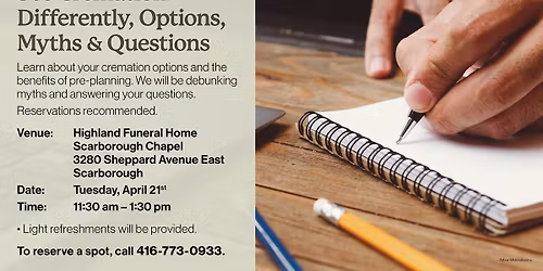 See Cremation Differently, Options, Myths & Questions