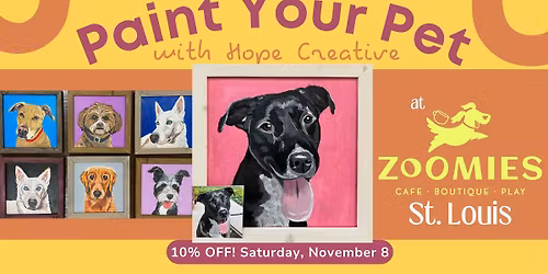 Paint Your Pet at Zoomie's - 10% off!