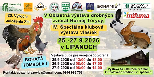 V. Oblastn\u00e1 v\u00fdstava drobn\u00fdch zvierat Hornej Torysy