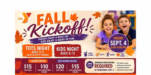 Tots (ages 3-5) & Kids Night (ages 6-11)