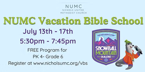NUMC Vacation Bible School - Snowball Mountain Challenge!