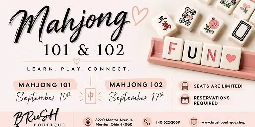 Mahjong 101 & 102: Two Class Session (Sept 10 & Sept 17)