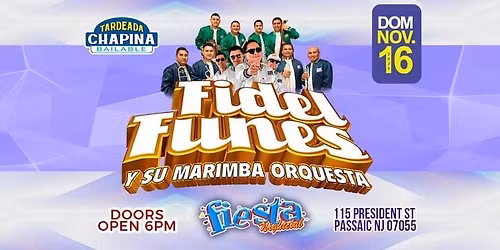 FIDEL FUNES Y SU MARIMBA ORQUESTA EN PASSAIC