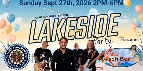 Time Machine @ Kalua Beach Bar Sunday 9-27-26 2pm-6pm