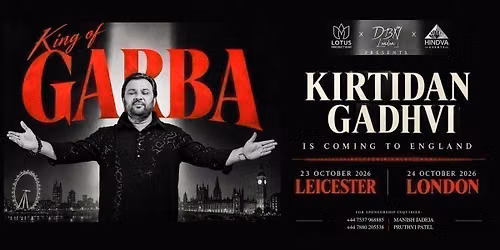 Kirtidan Gadhvi Live - King of Garba | Post-Navratri Garba Night London