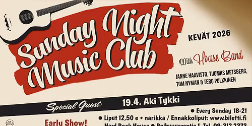 Sunnuntaiklubin vieraana Aki Tykki