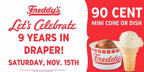 Freddy's Draper 9th Anniversary